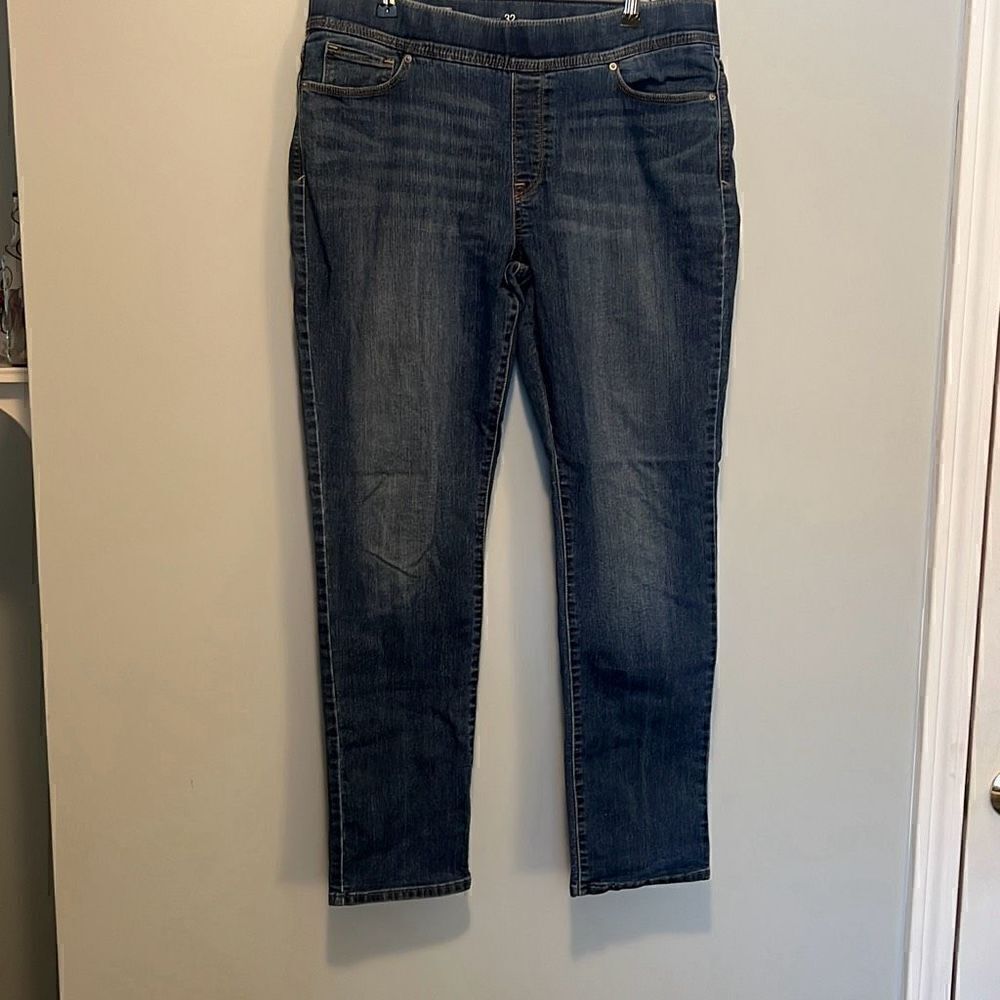 Levi's Women's Blue Stretch Pull On Medium Wash Denim Ankle Jeans Size 32